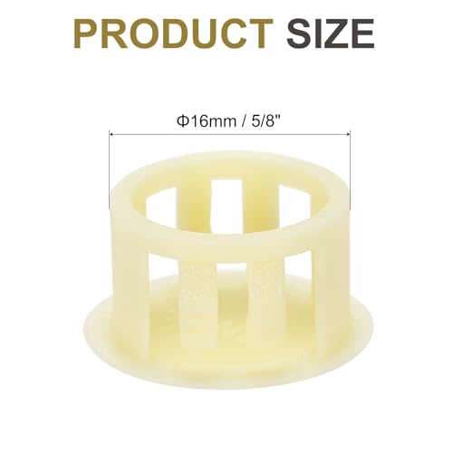 Image of MECCANIXITY 64PCS 16mm(5 /8 inch) Beige Plastic Hole Plugs, Flush Type Panel Hole Plugs Insert End Caps for Locking Hole Tubes Furniture Cabinet