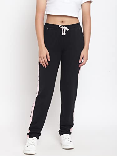Image of Li'l Tomatoes Girls Cotton Trackpant | Side Stripe Design | Soft & Comfortable Casual Wear | Drawstring Waist | 7-16 Years