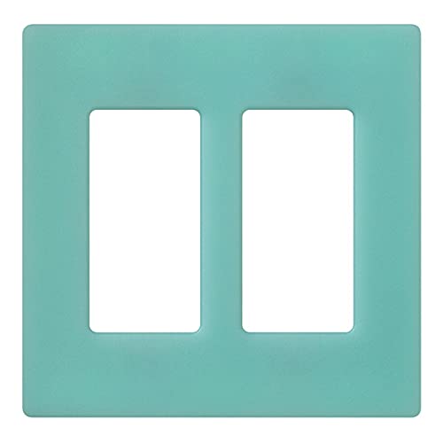 Image of Lutron Claro 2 Gang Decorator /Rocker Wallplate, Satin, Seaglass (1-Pack) | SC-2-SG