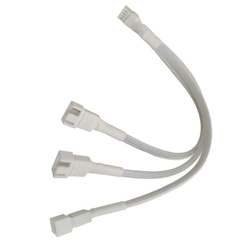 Adattatore Splitter A Ventola da 4 Pin Cavo Estensione da 1 A 3 per più Ventilatori Raffreddamento con Sincronizzazione dei Segnali E Cavo per Alimentatore