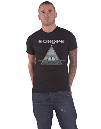 T-shirt Europe Walk The Earth noir homme L vêtement logo groupe rock