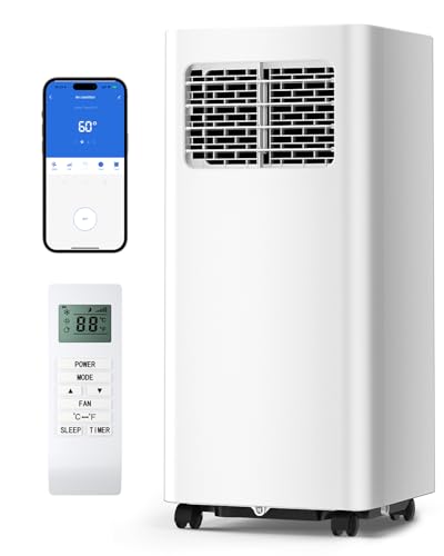 Feelfunn 14,000 BTU Portable Air Conditioners - 3-in-1 Portable AC Unit Cools Up to 750 Sq.Ft., with App/Wifi/Remote Control, Dehumidifier & Fan Modes, Window Mounting Kit, Ideal for Bedroom, Dorms