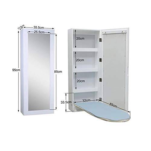 OUPAI Entryway Sofa Table Wall Mounted Folding Ironing Board with Mirror Multi-Function Fold Ironing board with cabinet Storage Shelves for Living Room Bedroom - Image 3