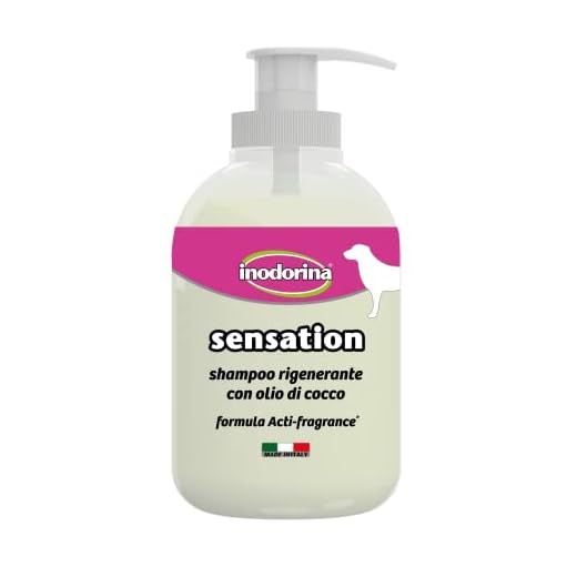 Inodorina Champú para Perros Sensation Regenerante con Aceite de Coco (300 ml). Champú Natural para Cachorros sin Parabenos de Fragancia Activa, Ultra Suave.