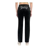 Juicy Couture Damen Hallow Bling Velourshose, Schwarz, X-Klein