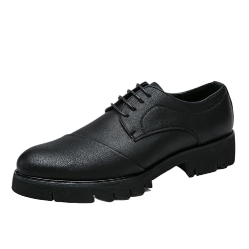 Mens Formal Shoes Synthetic Leather Lace-up Round Toe Prom Wedding Non Slip Anti-Slip Casual Shoe Office