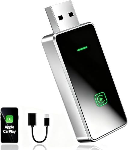 Wireless CarPlay Adapter for iPhone iOS 10+ & Cars from 2015+, Mini Edition, Converts Factory Wired...