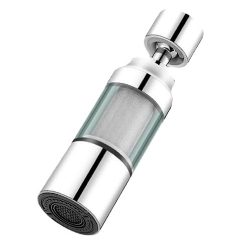 Filtro de agua para lavabo, filtro de agua de bloque de carbono, giratorio 360 grados, acero inoxidable, de filtración de grifo con 3 modos de salida de agua para cocina y baño, filtro de agua