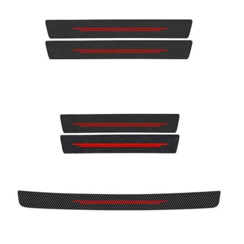 DTBAIHUIBIN 5 Piezas Molduras de Umbral Puerta Coche Fibra Carbono para VW Amarok MK3 (2023–2026), Accesorios Decoración para Estribos Bordes Puertas Autom Viles,C