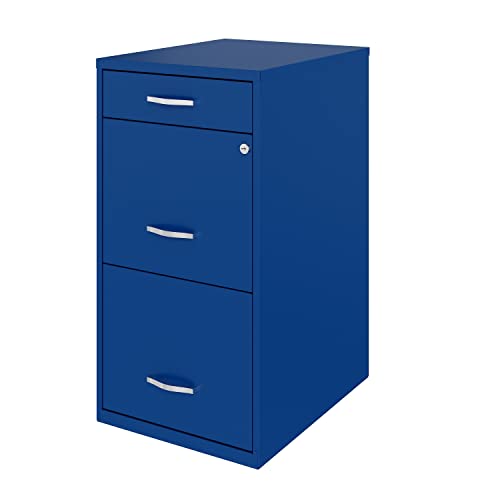 Hirsh Industries Space Solutions 18In Deep 3 Drawer Metal Organizer File Cabinet Blue, Letter Size, Fully Assembled #TOP2