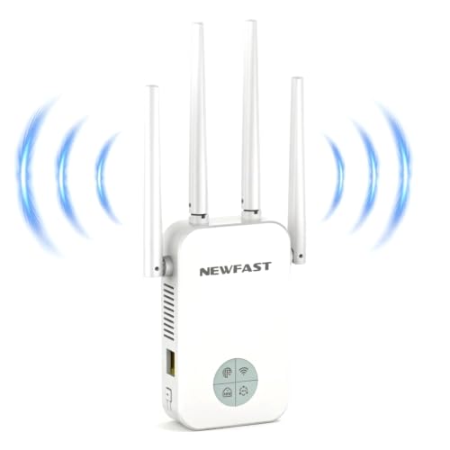 Migliori ripetitori WiFi potenti NEWFAST Ripetitore WiFi Potente per Casa, 1200Mbps WiFi Extender Dual Band