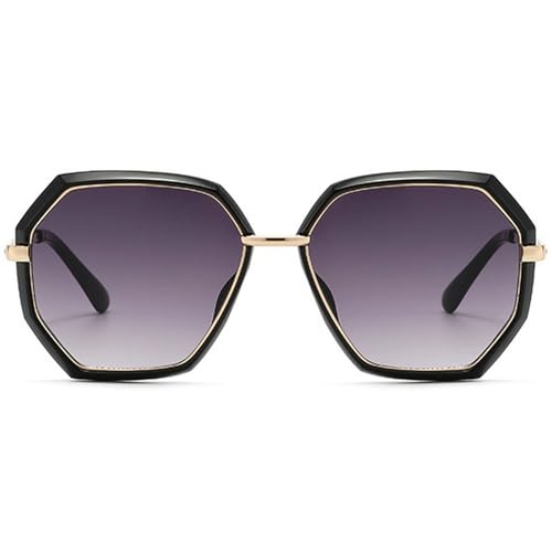 Fashion Women Polygonal Pilot Sunglasses Shades UV400 Retro Oversized Irregular Sun Glasses for Ladies