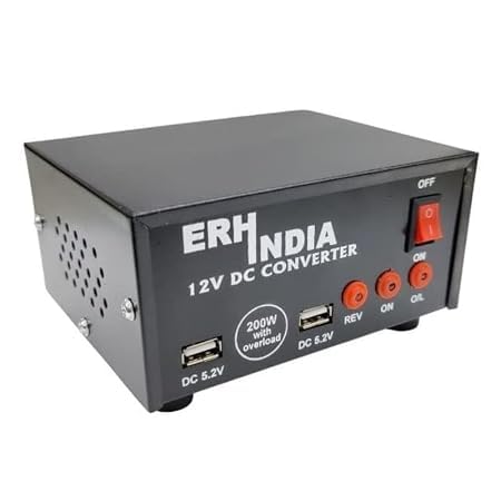 ERH India 12v Dc to 220v Ac Dual USB Converter Inverter Mini 200 Watt for car, Home and Other Applications with USB Bulb-picture-17