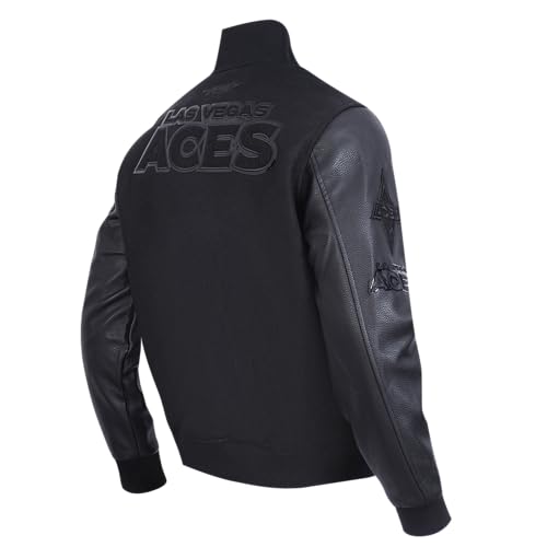Image of Pro Standard Mens WNBA Classic Triple Black Varsity Jacket