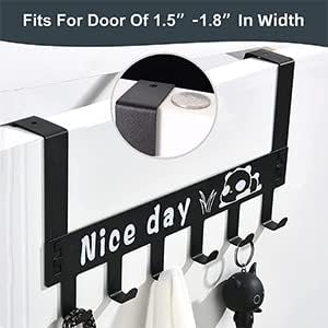 Image of 2 Pc Heavy Duty Over Door Hanger for Cloths, Drill-Free Hanging Rack Organizer for Coat, Scarf, Cloths Hanger (Black) (Pack of 2)