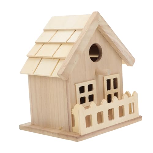 WEKADRIN 木製バードフィーディングハウス 耐久性ある自然素材 鳥の巣箱 大型スペース付き バードネスト 屋外装飾用