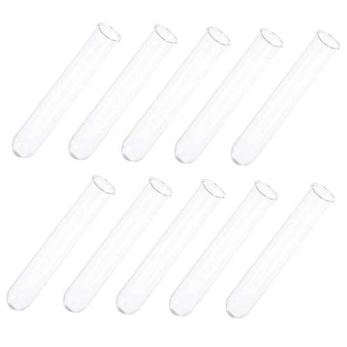 NOLITOY 10個 耐熱ガラス試験管 口径 滑らかな巻き縁加工 科学実験用クリアボトル 接着剤制作 花標 製作 小物収納に