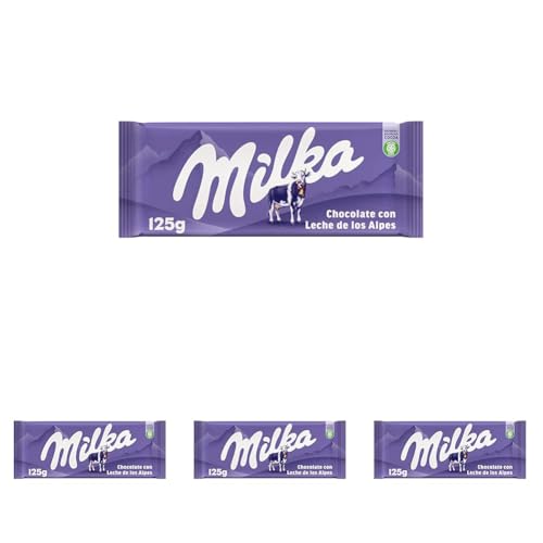 Milka Tierno Chocolate Con Leche De Los Alpes - Tableta De G, 125 Gramo (Paquete de 4)