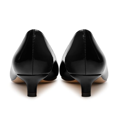 Women's Pumps, Pointed Toe Kitten Heels, Fashion Solid Patent High Heels for Women 1.3 Inch4
