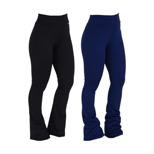 Kit com 2 Leggings Feminina Flares Suplex Cós Alto Click Mais Bonita (P, Preto)