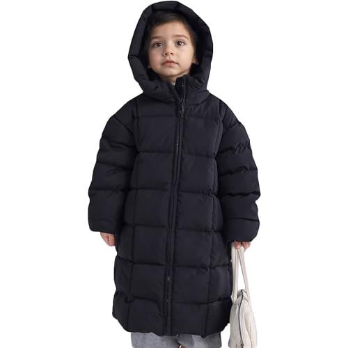 Girl Winter Coat - Kids Toddler Quilted Puffer Long Warm Jackets with Hood and Two Pockets3