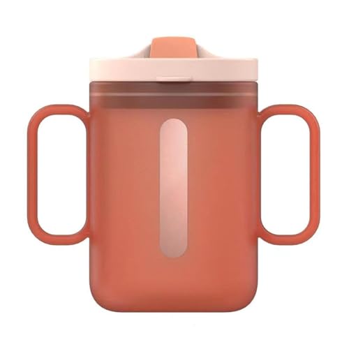 Elderly Spill Proof Cups - 300ml Water Bottle with Lid and Straw, Unspillable Cup with Handles, Insulated Water Bottle for Home Car and Camping, Unspillable Cup Water Cup for Elderly Care Tumbler (PP)