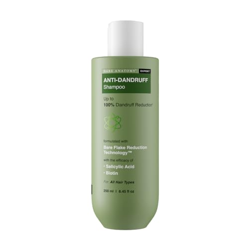 Bare Anatomy Anti Dandruff Shampoo | Reduces Up to 100% Dandruff and Strengthens Hair | Derma Approved Shampoo with Salicylic Acid & Biotin | Helps Remove Flakes and Itching | Shampoo For All Hair types | For Women And Men | 250ml