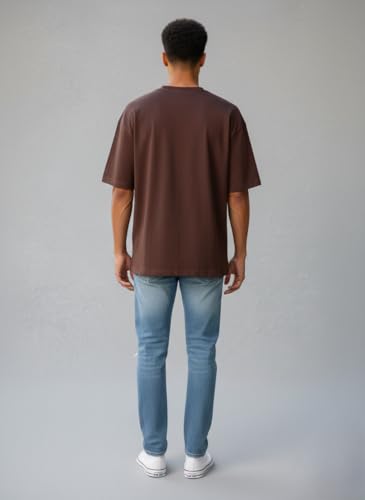 Image of Besick Oversized Plain Cotton Drop Shoulder Baggy fit Tshirt for Men
