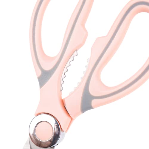 2Pcs Kitchen Shears, Heavy Duty Kitchen Scissors, Multi Purpose Stainless Steel Kitchen Utility Scissors With Cover, Dishwasher Safe Kitchen Shears (2Pcs, Pink) #TOP4