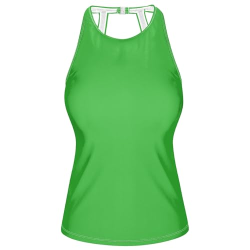 CHIFIGNO Horizon Blue High Neck Tankini Swimsuits for Women Supportive Womens Tankini Tops Only