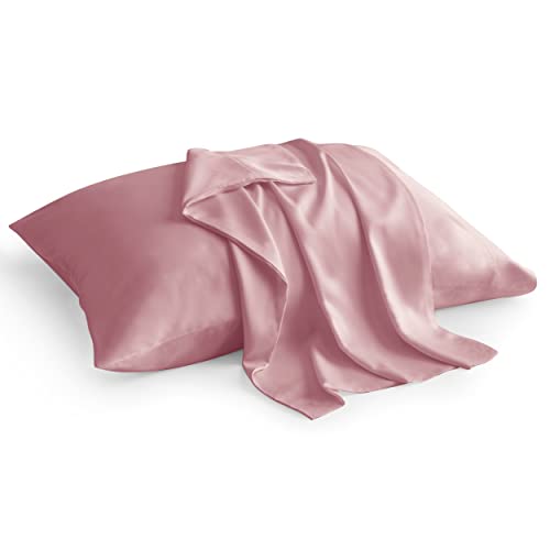 Image of BEDELITE Cooling Pillow Cases Queen 2Pcs, Rayon Made from Bamboo, Rose Pink | Cooling and Breathable Pillow Cover for Hot Sleepers & Night Sweats, Silky Soft Cozy, Envelope Closure, 20 inchx30 inch