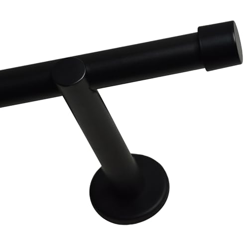 Voppi Gardinenstange 19mm 200cm Stahl schwarz Single Loft minimalistisch mit Abschlüsse für Wohnzimmer Esszimmer Zimmer Küche Voppi Gardinenstange 19mm 200cm Stahl schwarz Single Loft minimalistisch mit Abschlüsse für Wohnzimmer Esszimmer Zimmer Küche