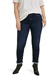 C&A Damen 5-Pocket Hosen Große Größen Slim Mid Rise/Mid Waist Stretch|Baumwolle Jeans-dunkelblau 50 S-L-R