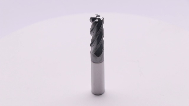 Image of 3 /8 inch 4 Flute Solid Carbide End Mill - .060 inch Corner Radius, AlTiN Coated | 35 Helix, 3 /8 inch Cutting Dia, 3 /8 inch Shank Dia, 1 inch LOC, 2-1 /2 inch OAL For Milling Alloy Steel, Cast Iron, Copper