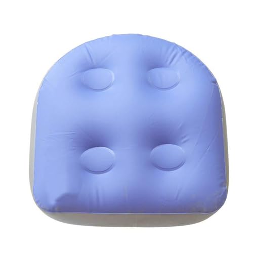 OUDQFCJ Cuscino Gonfiabile per Seduta Morbido e Confortevole, Cuscino per Vasca da Bagno e Auto con Tappetino Antiscivolo, Supporto Ergonomico per Schiena e Collo, Ideale per SPA e Idromassaggio (Blu)