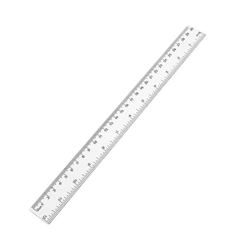 VELSIN Plastic Transparent Straight Ruler - Clear Soft Bendable Ruler with Centimeters and Inches Measuring Tool for School Student Office - 30 cm/12 inch
