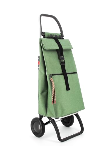 Rolser Big Tweed 2 Wheel Foldable Shopping Trolley - Green