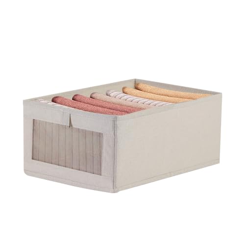 ACESOME Cubo de almacenamiento plegable, organizador de tela, organizador de armario, malla lateral transpirable, 41 x 28 x 17 cm, para pantalones, camisetas, suéteres, leggings (1)