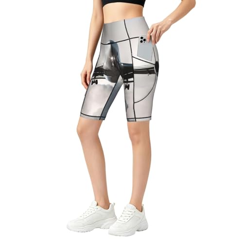 Short de cyclisme imprimé avion au toucher doux, cuissard extensible avec ceinture élastique