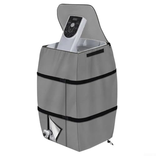 Copertura gonfiabile per pompa scaldabagno spa, copertura pompa, 43 x 38 x 54 cm, con materiale rivestito in argento 420D, contro pioggia, sole, per vasca, piscina, all'aperto (grigio)