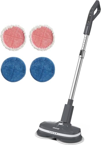 Aircraft Home PowerGlide, Cordless Rechargeable Hard Floor Cleaner and Polisher with 4 Cleaning Pads for Hard Floors, Wood, Tiles and Laminate