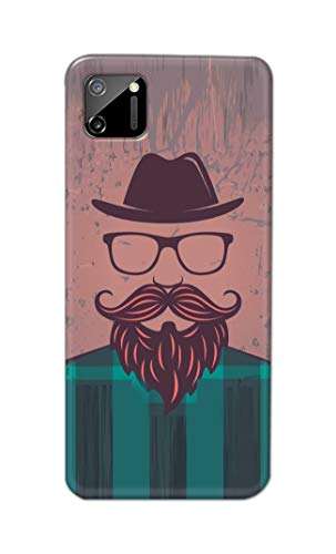 Image of PRINTFIDAA Man Icon with Beard Shirt Hipster Printed Designer Hard Case for Realme C11 (2020) (6.5 inch) Back Cover -(e) RPM1001