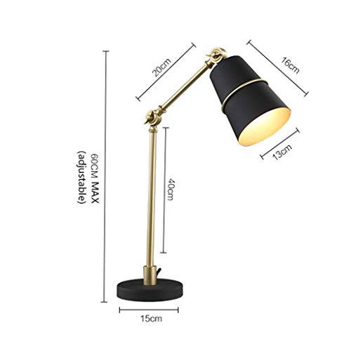 Lampe de bureau noire fer réglable luminaire intérieur design E14 hotel