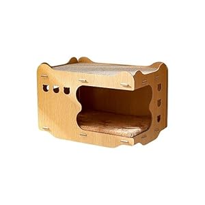 Large Cat Scratcher Cardboard Cat House Lounge Bed with Cat Scratching Board and Observation Hole, Durable Board Pads Prevent Furniture Damage – Scratching House for Cats by MaxcGear