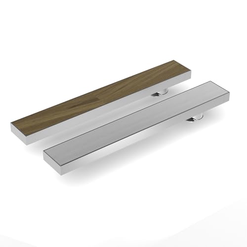 Image of InArt Dual Insert 304 Stainless Steel Invisible Shower Drain Channel (24x4 Inches) | Waste Water Floor Drain Jali for 13mm Tile with Trap - 5 Year Warranty