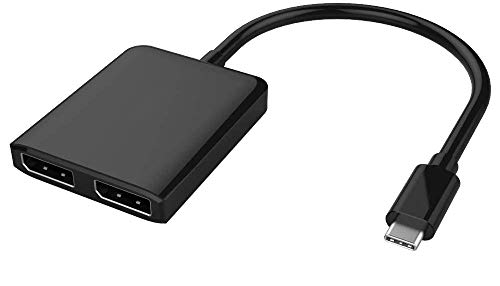 Adaptador USB-C a DisplayPort doble para teletrabajo con dos monitores y resolución 4K UHD