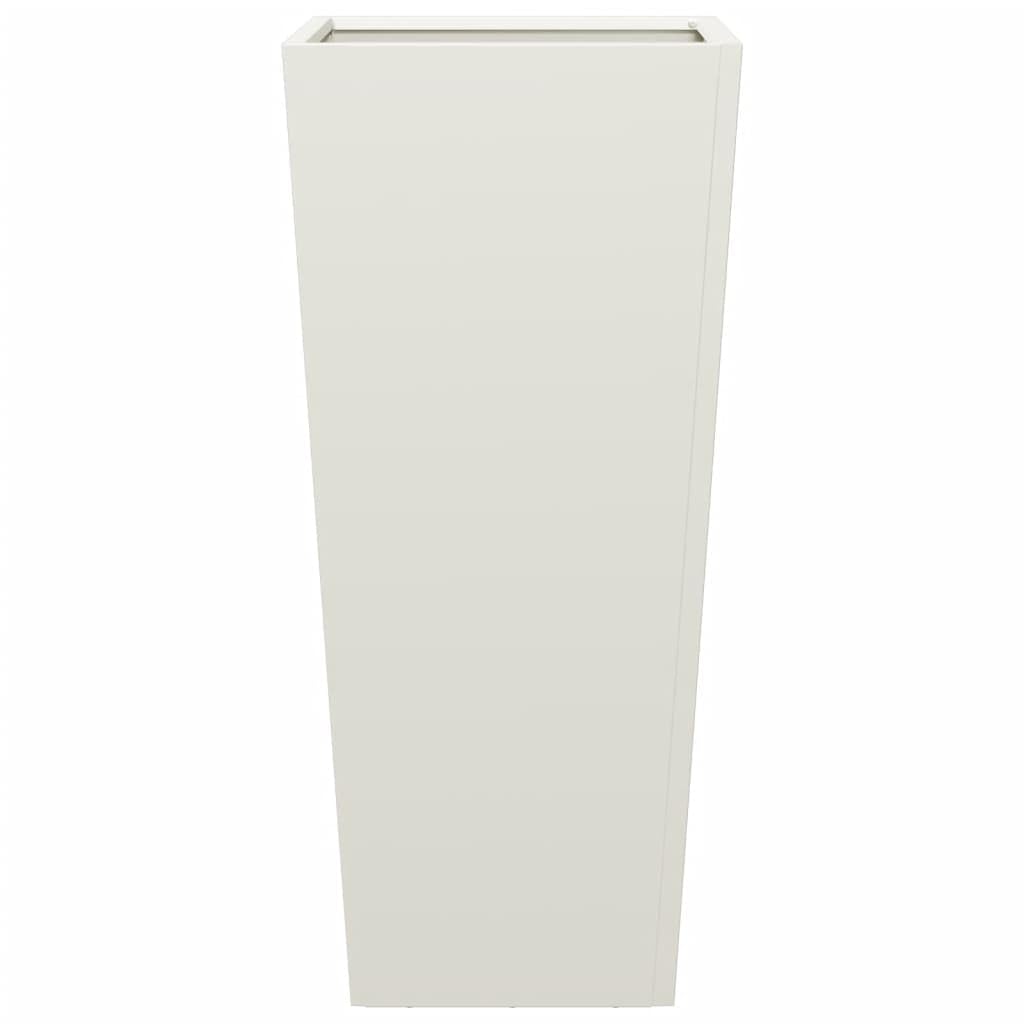 vidaXL Jardineras 2 uds Acero Blanco 35x35x75 cm, Jardinera, Jardinera de Patio, Jardinera, Jardinera al Aire Libre, Jardinera, Jardinera de jardín