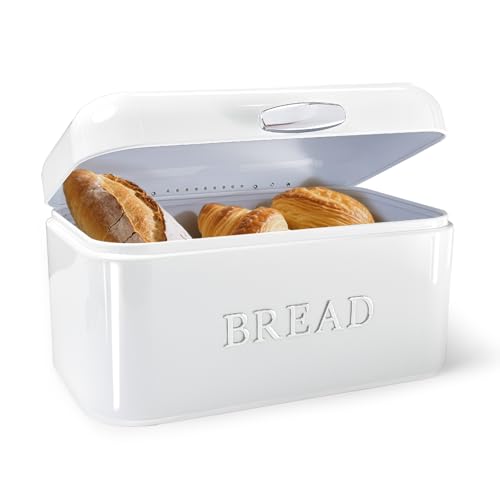 HOUSLUX Brotkasten Großer Metall-Brotkasten mit Deckel Ideales Breadbox zur langen Aufbewahrung von Brot & Keksen und Trockenerhaltung (30 * 18 * 16 CM)
