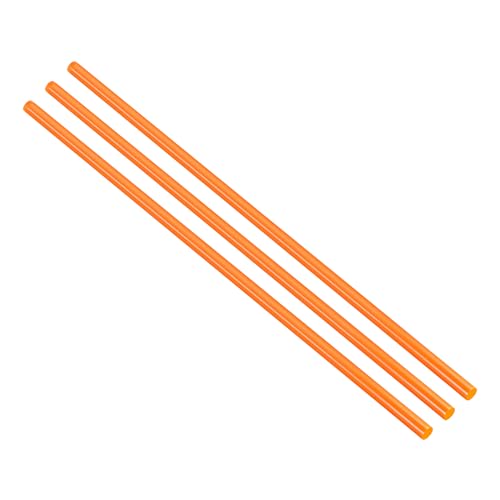 Image of uxcell Acrylic Round Rod, Orange,1 /2 inch Diameter 18-1 /8 inch Length, Solid Plastic PMMA Bar Stick 3pcs