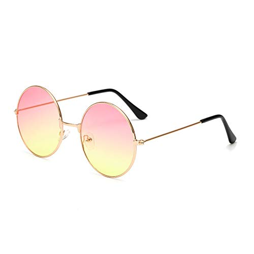 Preisvergleich Produktbild HONGYAN Metall Kreisförmige Mode Sonnenbrille Frauen Marine Linsen Persönlichkeit Uv400